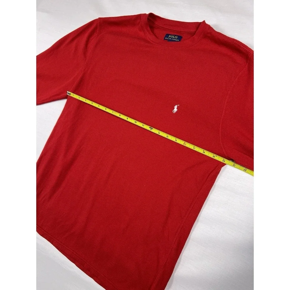 Polo Ralph Lauren Thermal Shirt Mens XL Red Waffle Knit Long Sleeve Pony Logo